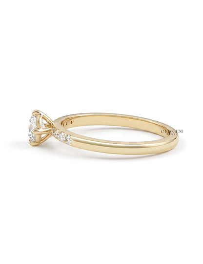 Georgian Old European Round Cut Solitaire Accent Ring