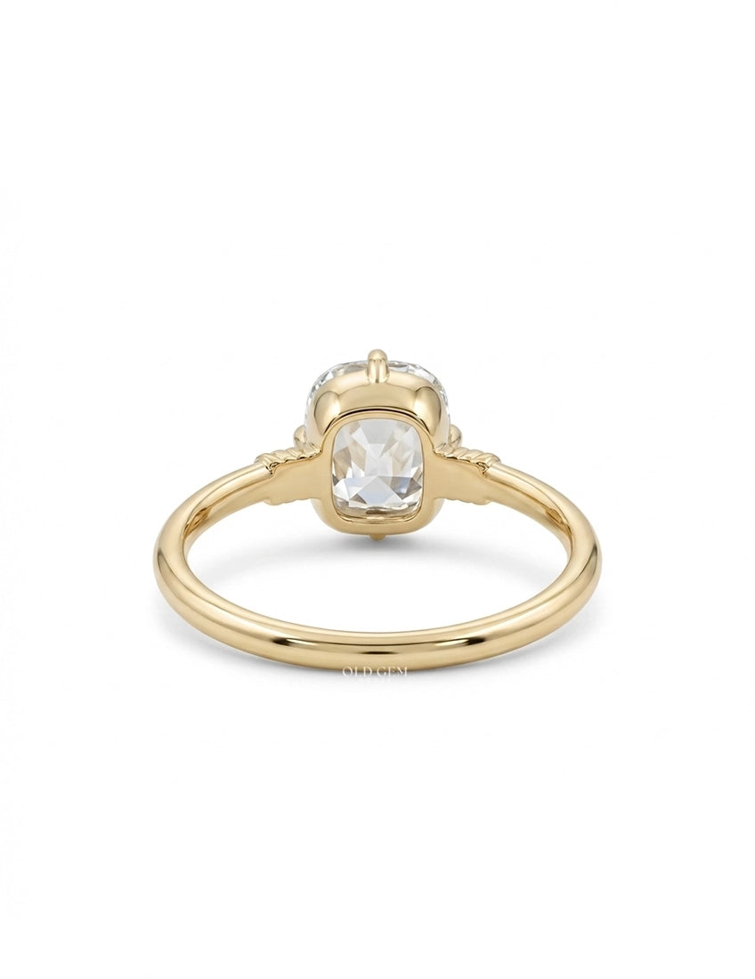 Old Mine Cushion Lab Diamond Solitaire Ring