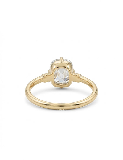 Old Mine Cushion Lab Diamond Solitaire Ring