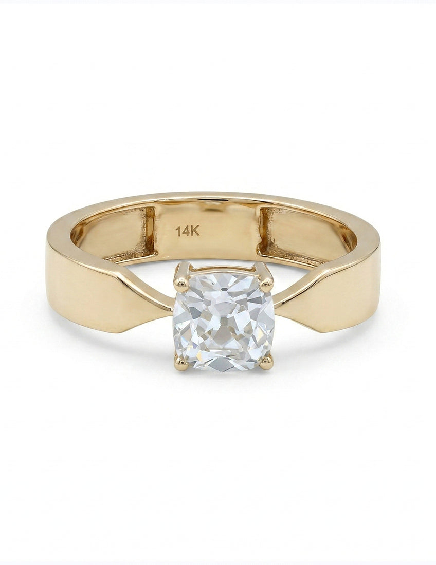 1 CT Vintage Allure Cushion Solo Diamond Ring For Him Men's Jewelry