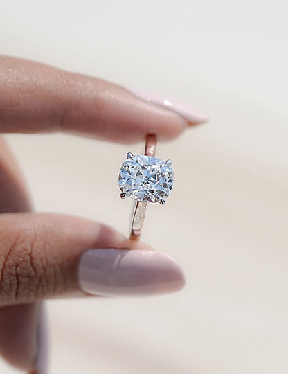 Old Mine Cushion Cut Solitaire Ring