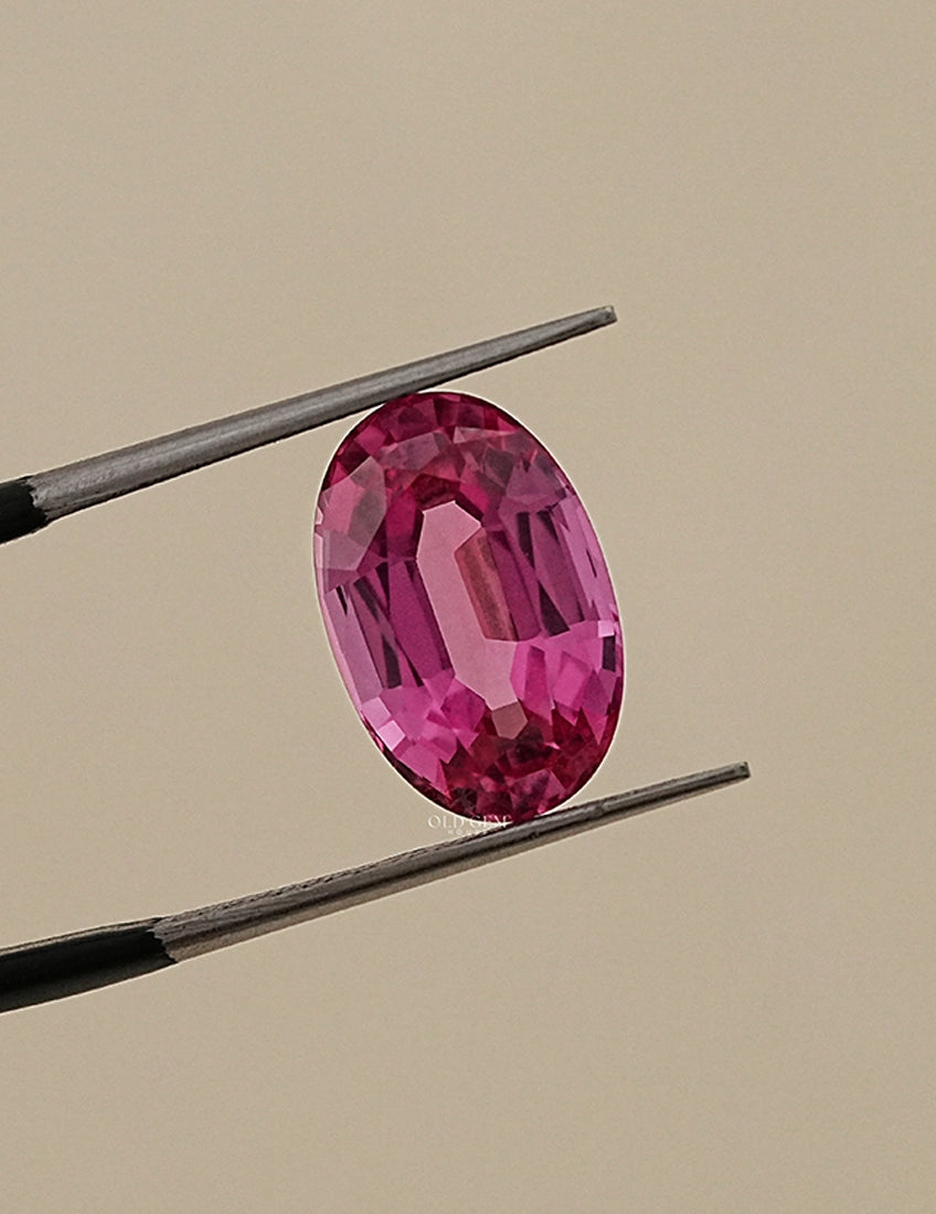 Pink Oval Lab Grown Loose Gemstone