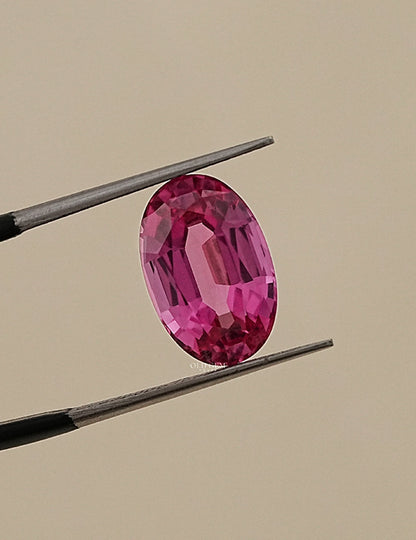Pink Oval Lab Grown Loose Gemstone