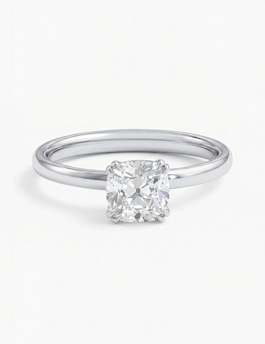 Old Mine Square Cushion Lab Diamond Solitaire Ring Engagement Ring