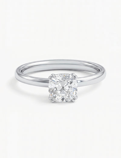 Old Mine Square Cushion Lab Diamond Solitaire Ring