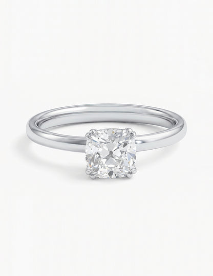 Old Mine Square Cushion Lab Diamond Solitaire Ring Engagement Ring
