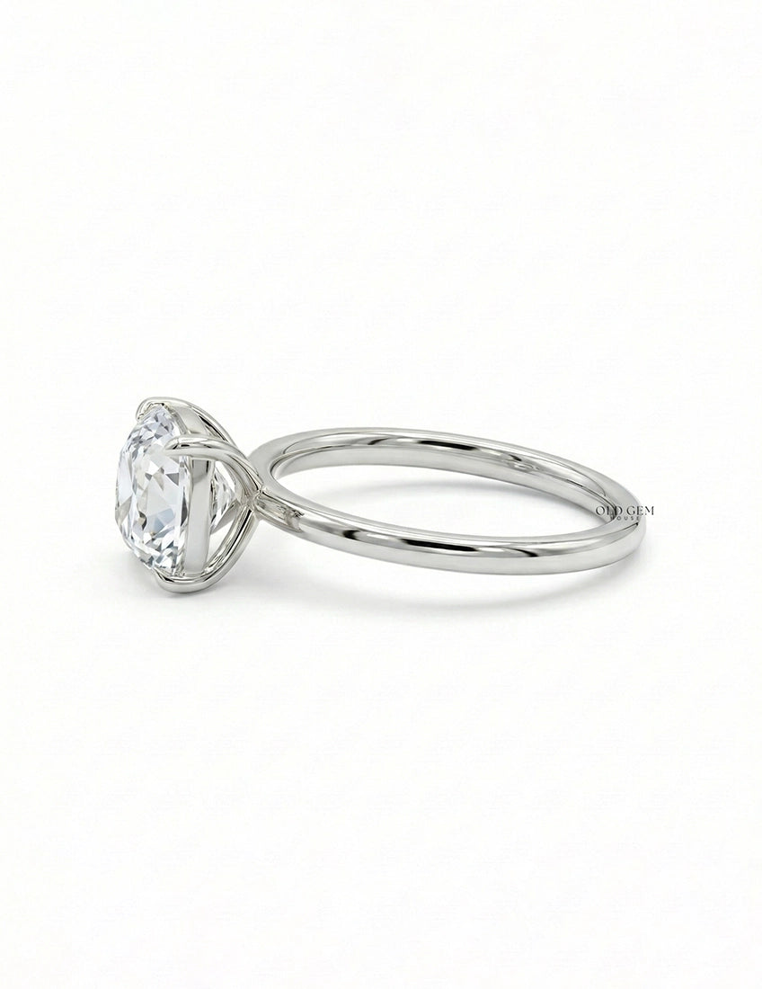 Mid Century Old Mine Square Cushion Cut Engagement Ring Engagement Ring