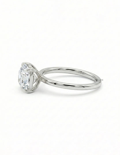Mid Century Old Mine Square Cushion Cut Engagement Ring Engagement Ring