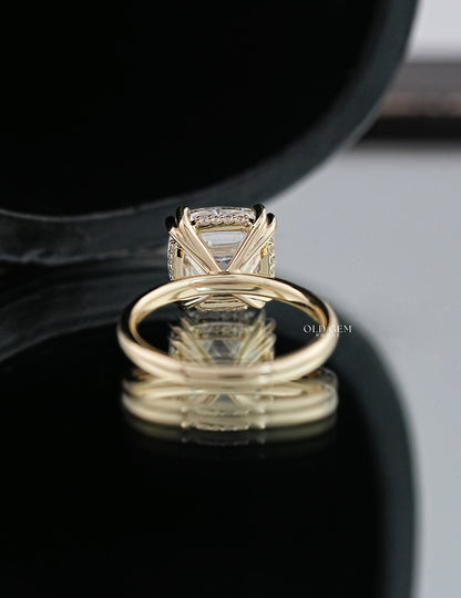 Hidden Halo Square Cushion Solitaire Engagement Ring Engagement Ring