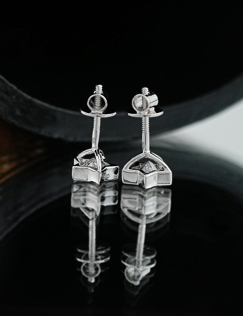 Star Cut Bezel Stud Earrings