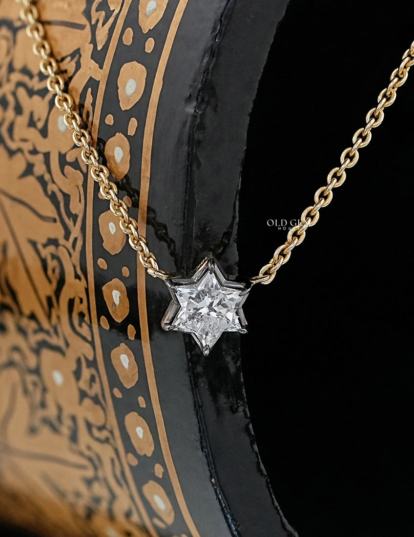 Star Cut Lab Diamond Pendant Necklaces