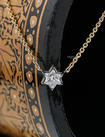 Star Cut Lab Diamond Pendant Necklaces