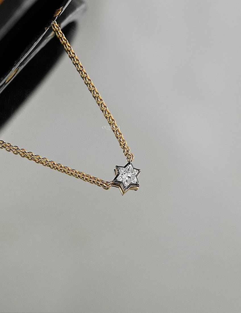 Star Cut Lab Diamond Pendant
