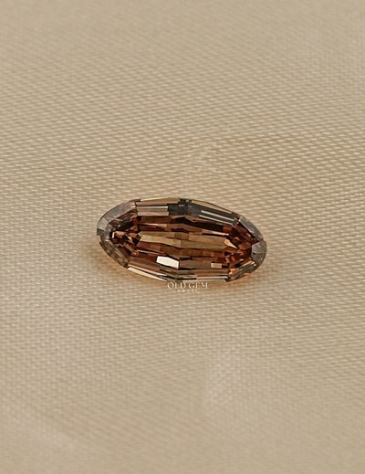 Step Cut Moval Lab Loose Champagne Diamond
