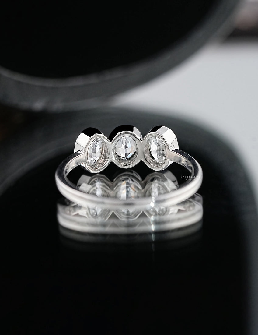 Step Cut Oval Trilogy Ring