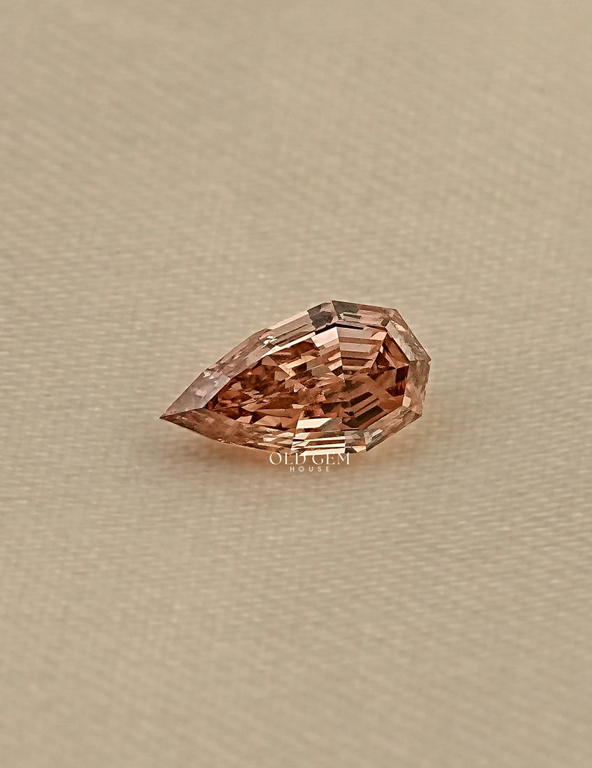 Step Cut Pear Lab Loose Champagne Diamond Lab Grown Diamond