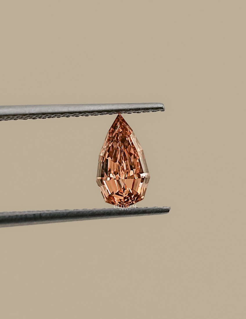 Step Cut Pear Lab Loose Champagne Diamond Lab Grown Diamond