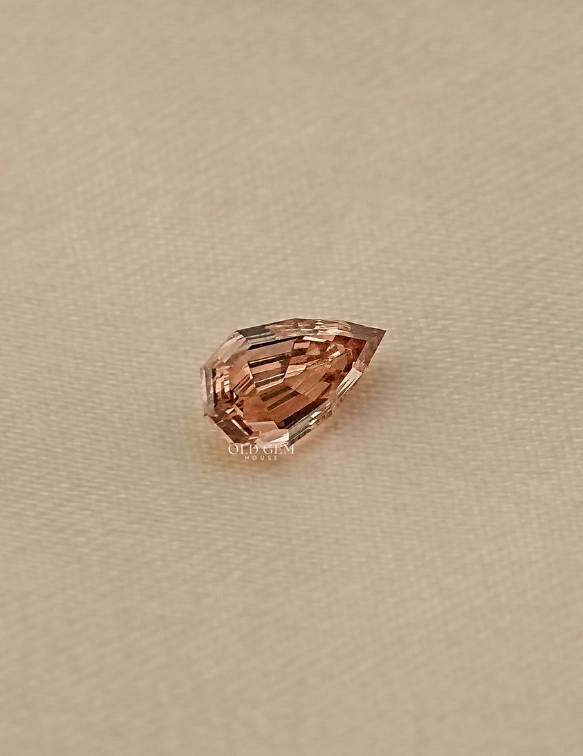 Step Cut Pear Lab Loose Champagne Diamond Lab Grown Diamond