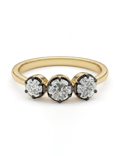 Georgian Old European Cut Three Stone Engagement Ring Engagement Ring