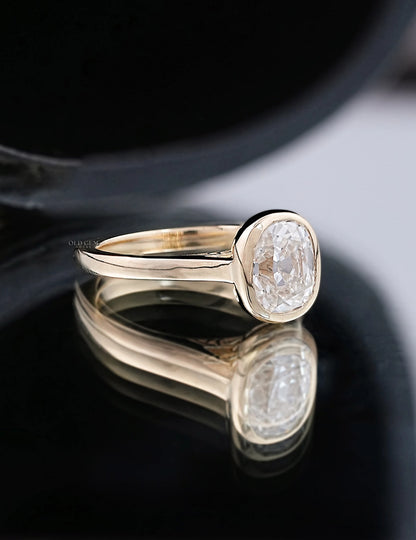 Old Mine Cushion Bezel Solitaire Ring