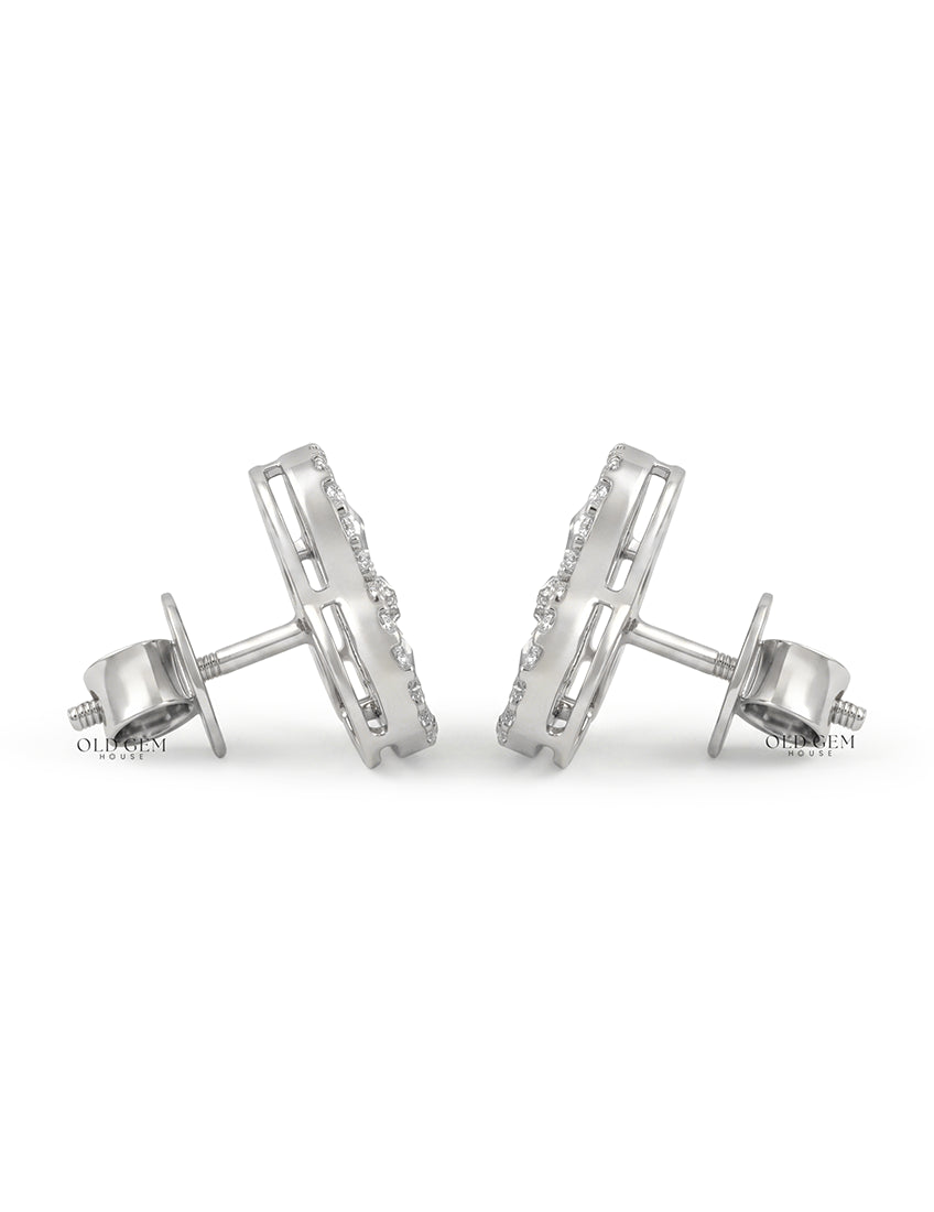 Trio Rose Cut Lab Diamond Earrings