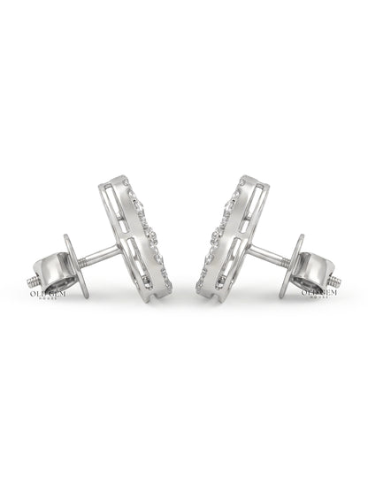 Trio Rose Cut Lab Diamond Earrings