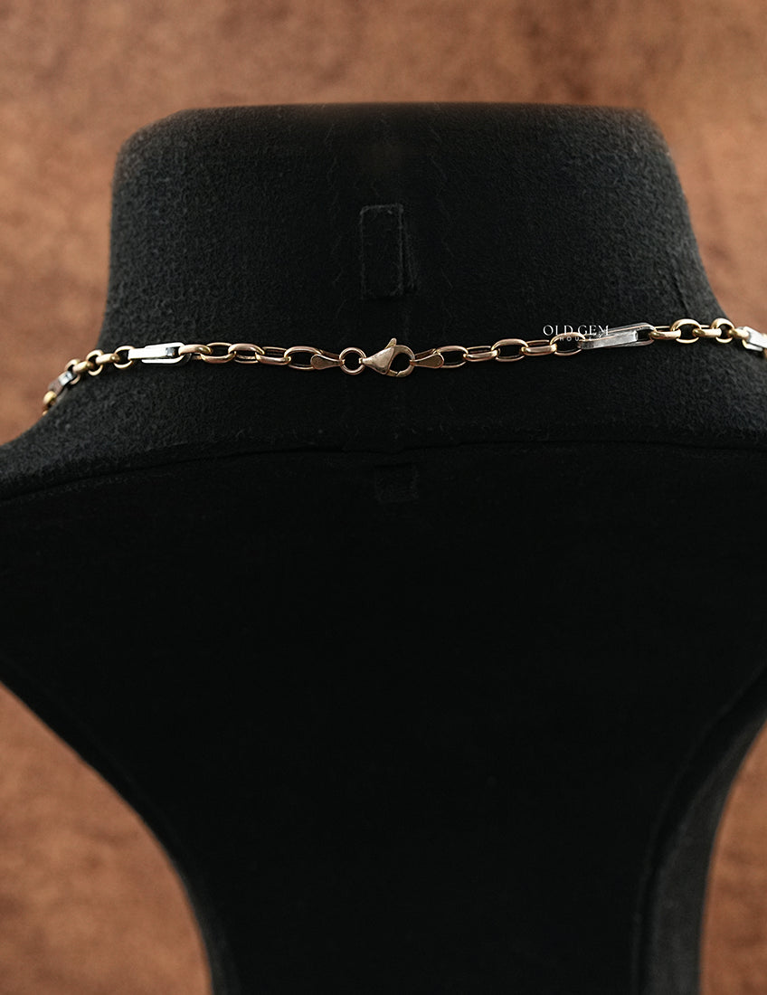 Dual Tone Gold Paper Clip Chain For Men