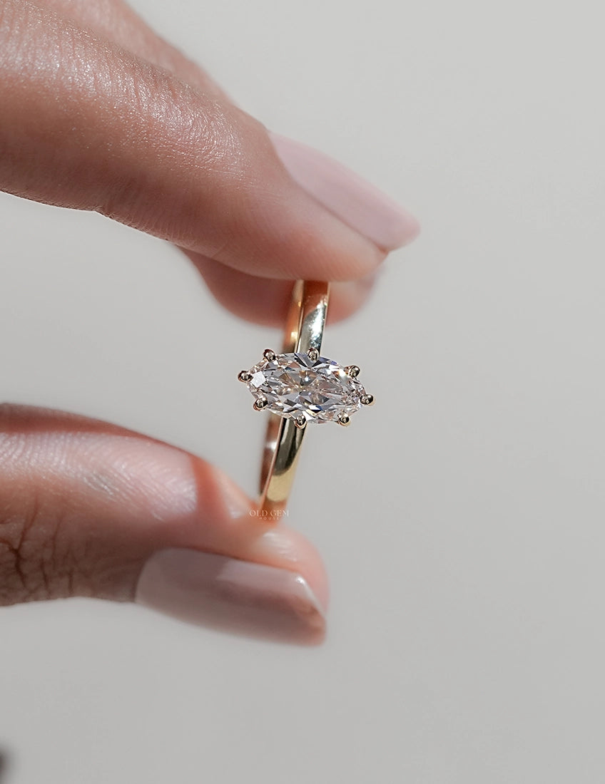 Old Mine Moval Solitaire Ring