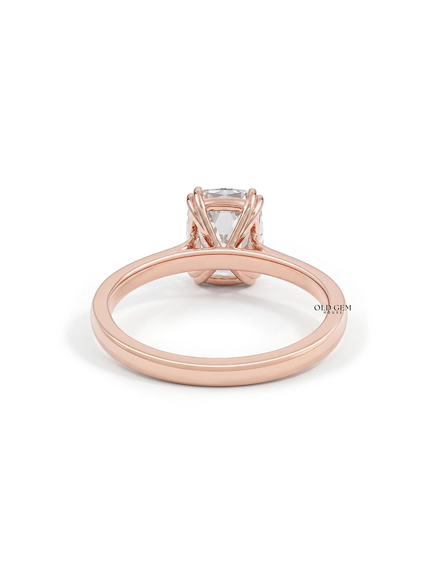 Retro Old Mine Cut Cushion Lab Grown Diamond Ring Engagement Ring