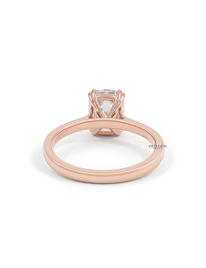 Retro Old Mine Cut Cushion Lab Grown Diamond Ring Engagement Ring