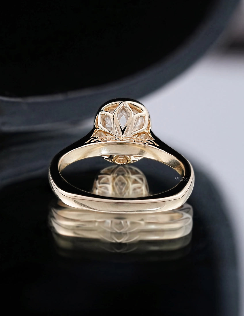 Old Mine Cushion Bezel Solitaire Ring