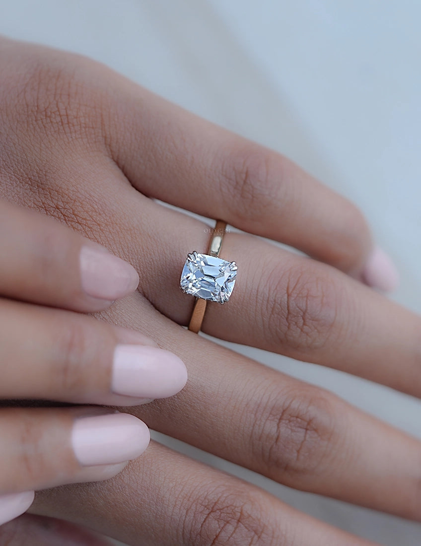 Old Mine Cushion Solitaire Ring