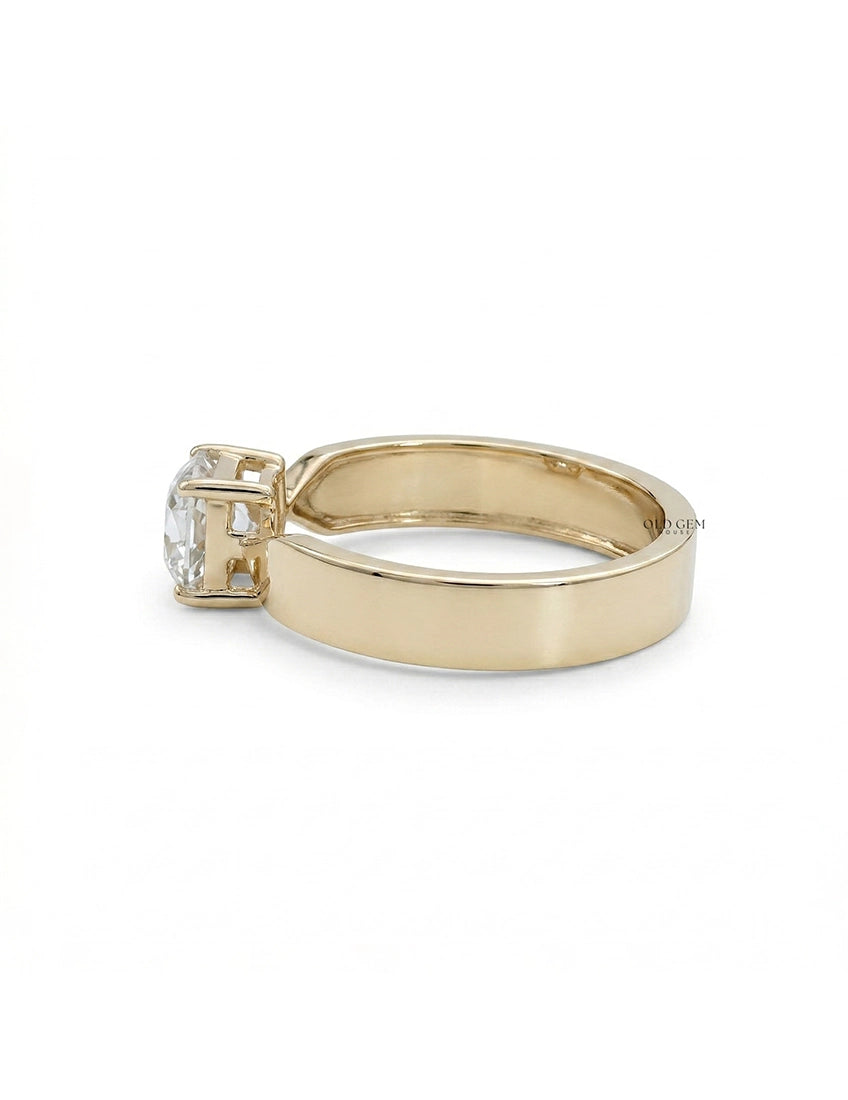 1 CT Vintage Allure Cushion Solo Diamond Ring For Him Men's Jewelry