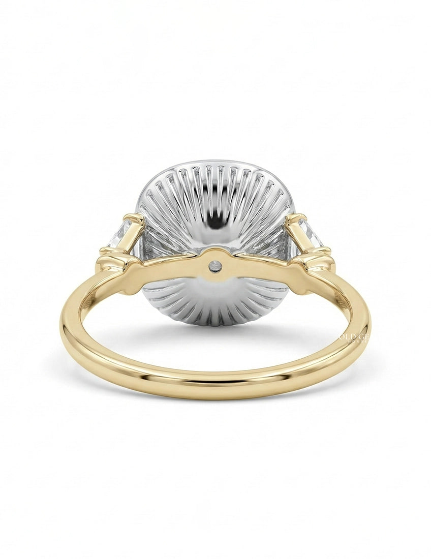 Vintage Allure Cushion Halo Ring Engagement Ring