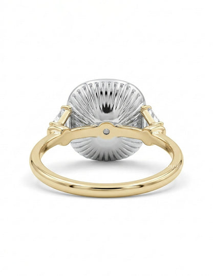 Vintage Allure Cushion Halo Ring Engagement Ring