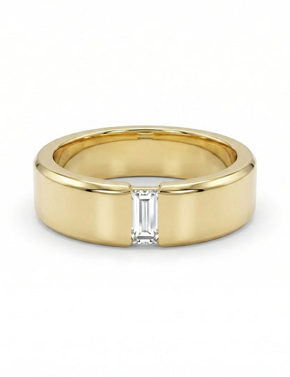 Baguette Diamond Wide Men`s Wedding Band Wedding Band