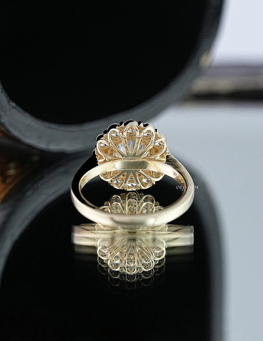 Old European Round Cut Halo Ring