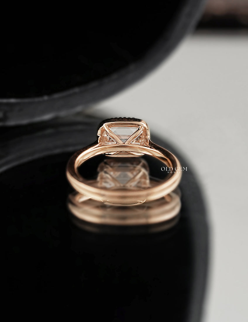 Milgrain Set Solitaire Old Mine Cushion Ring