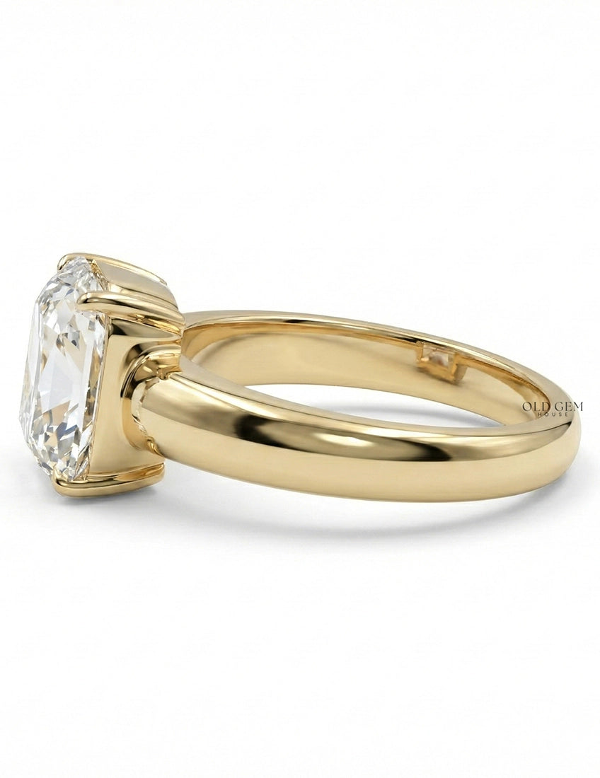 Old Mine Cut Thick Band Ring Men's Jewelry