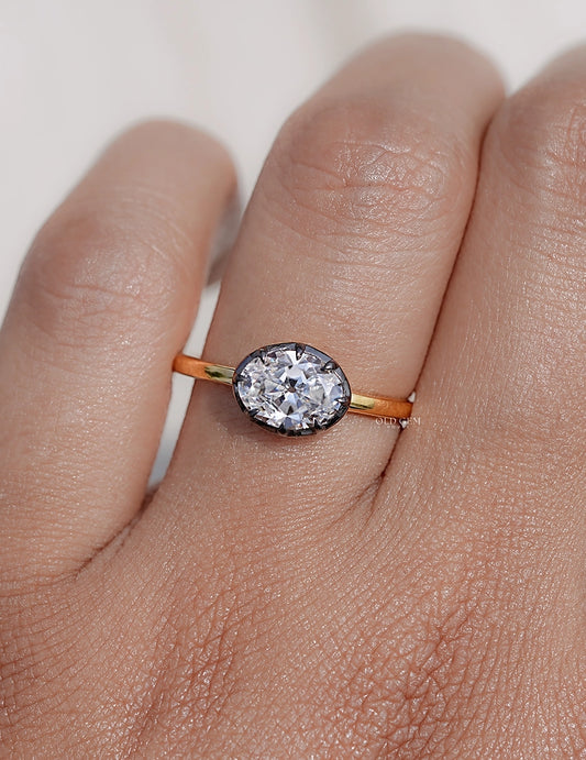 Old Mine Oval Solitaire Ring