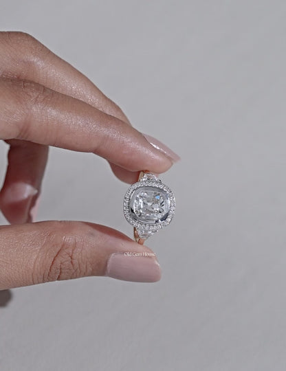 Vintage Allure Cushion Halo Ring