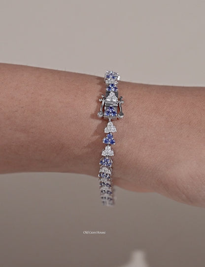 Sapphire With Round Lab Tennis Bracelet