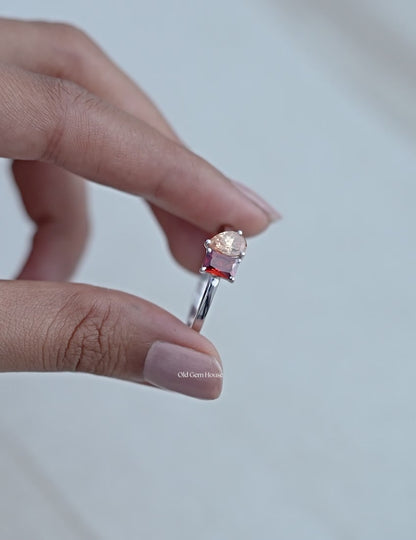 Multiple Gemstone Toi Et Moi Ring