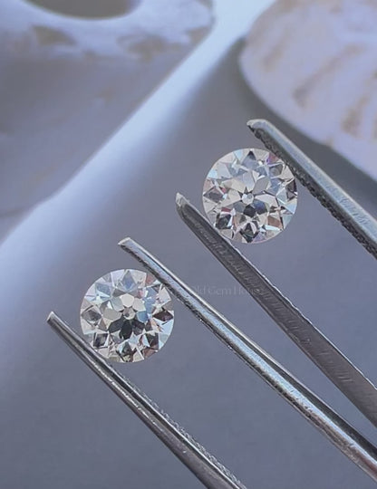 Paired Old European Round Lab Diamond -1.00 TCW