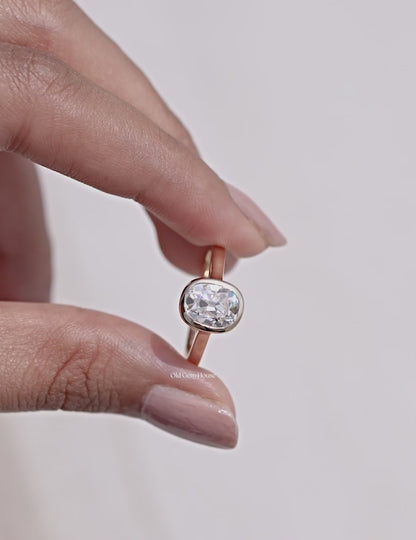 Old Mine Cushion Bezel Solitaire Ring