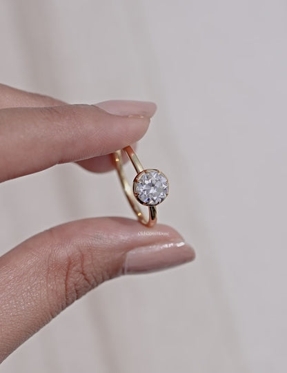 Old European Round Cut Solitaire Ring