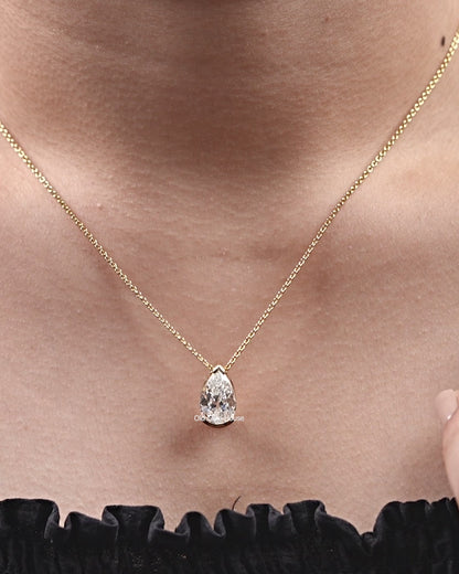 Old Mine Pear Solitaire Pendant