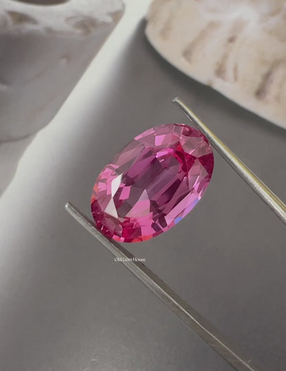 Pink Oval Lab Grown Loose Gemstone