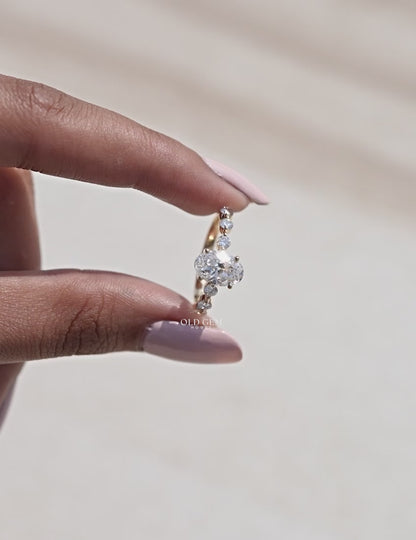 Old Mine Oval with Round Accent Ring