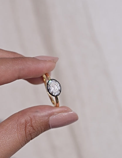 Old Mine Oval Solitaire Ring